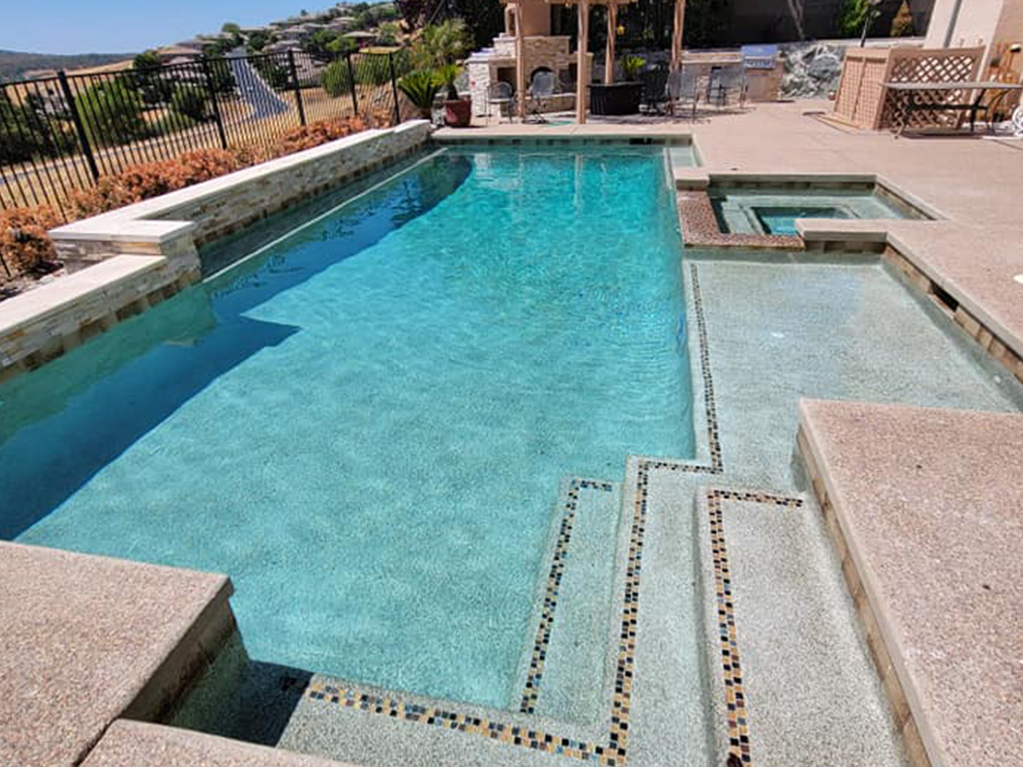 Clean Swimming Pool With Stairs